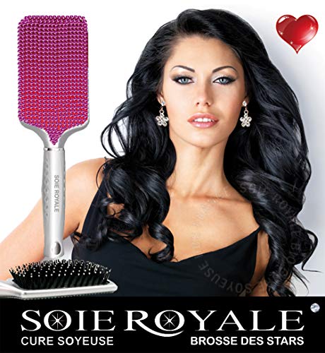 Cepillo cabello des Stars pedrería de cristal rubí liso démêle con brillo ULTRA ligera antiestático mango antideslizante Nano térmica 1 seda Royale Bio Cure Soyeuse 15 ml Offerte