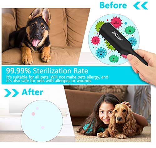 Cepillo de Aseo de Mascotas, Esterilización de Ozono Eléctrica Inteligente Mascotas Alivio de Presión Masaje Peine Herramienta de Aseo - La Mejor Eficiencia de Desodorización para Perros y Gatos