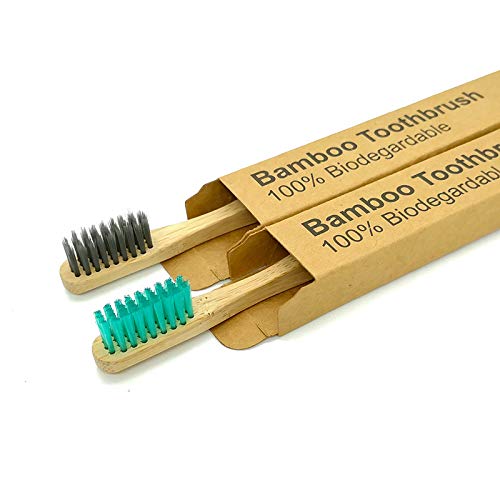 Cepillo de dientes de bambú Cepillo de nylon redondo multicolor Cepillo de dientes para adultos Eco Friendly Degradable Rose Red 12 Cepillo de dientes