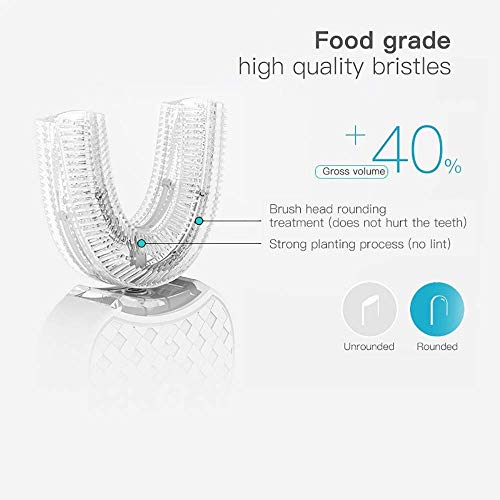 Cepillo de dientes eléctrico V-WHITE 360 ° Cepillo de dientes automático para blanquear los dientes con 4 modos opcionales, base de carga inalámbrica