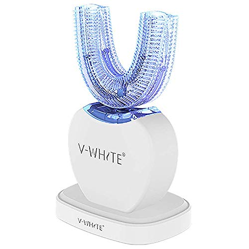Cepillo de dientes eléctrico V-WHITE 360 ° Cepillo de dientes automático para blanquear los dientes con 4 modos opcionales, base de carga inalámbrica