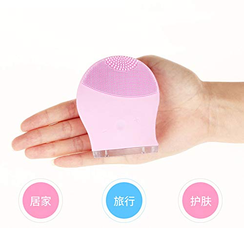 Cepillo De Limpiamiento Facial, Limpiador Facial Impermeable Del Silicio Y Sistema De Limpiamiento Eléctrico Del Masager Para El Cuidado De Piel De Limpiamiento Profundo,Pink