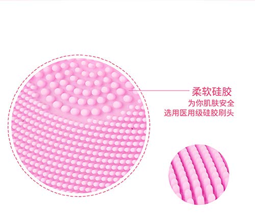 Cepillo De Limpiamiento Facial, Limpiador Facial Impermeable Del Silicio Y Sistema De Limpiamiento Eléctrico Del Masager Para El Cuidado De Piel De Limpiamiento Profundo,Pink