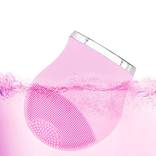 Cepillo De Limpiamiento Facial, Limpiador Facial Impermeable Del Silicio Y Sistema De Limpiamiento Eléctrico Del Masager Para El Cuidado De Piel De Limpiamiento Profundo,Pink