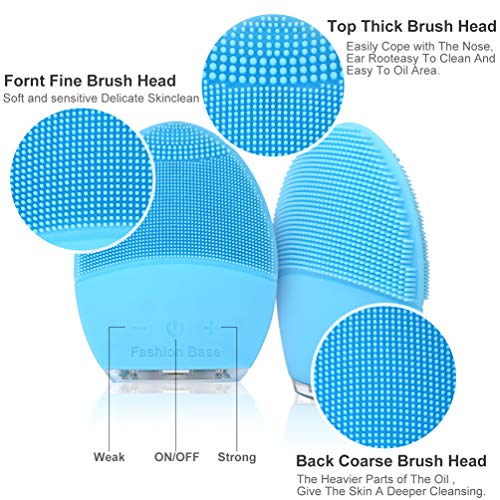 Cepillo de limpieza facial, cepillo masajeador eléctrico de silicona para la cara, resistente al agua,herramienta de maquillaje para pulir y exfoliar faciales