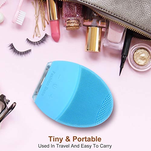 Cepillo de limpieza facial, cepillo masajeador eléctrico de silicona para la cara, resistente al agua,herramienta de maquillaje para pulir y exfoliar faciales
