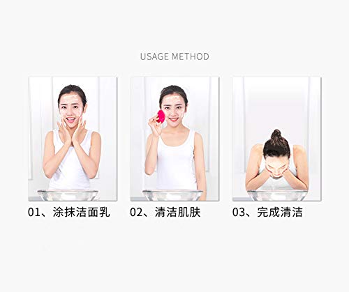 Cepillo De Limpieza Facial, Limpiador Facial De Silicona Resistente Al Agua Y Sistema De Limpieza Eléctrico Masager Para El Cuidado De La Piel De Limpieza Profunda,Red