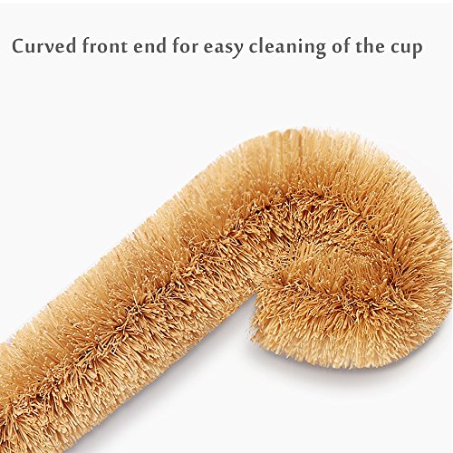 Cepillo de limpieza multifuncional para botellas, cristal, palma de cepillo de dientes con mango de madera para limpiar botellas, vasos, tazas, platos, macetas, etc.