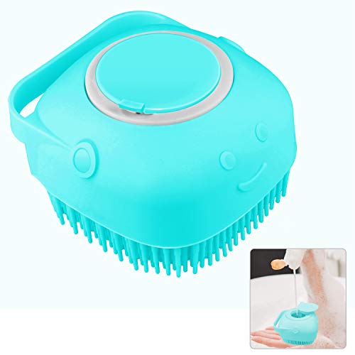 Cepillo de masaje Cepillo corporal de silicona suave Champú Cepillo de masaje Cepillo de baño Mejorar la circulación sanguínea y limpieza profunda-Verde