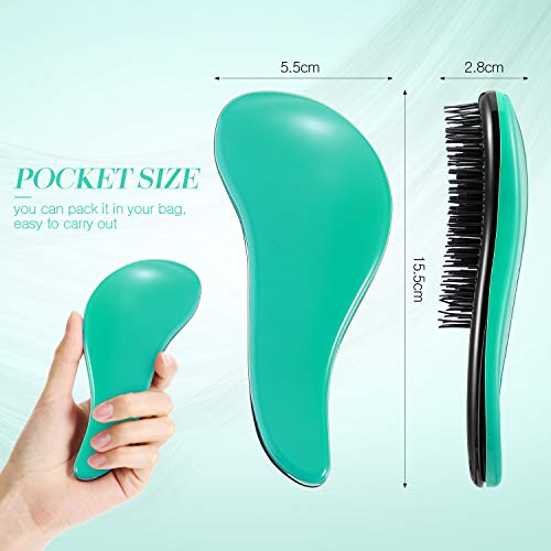 Cepillo desenredante para el cabello sin enredos para mujeres, niñas y niños húmedos, secos, finos, afro, grueso, ondulado, rizado o fino (verde claro)