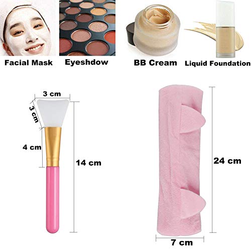 Cepillo Mascarilla Facial Y Diadema, Cepillos De Mascarillas Faciales De Silicona Sin Pelo, Brochas De Maquillaje Para La Cara, Cosmética, Máscara De Ojos, Suero O Bricolaje(3+3 Pcs)