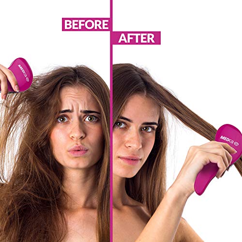 Cepillo para desenredar - Juego de cepillos para desenredar sin dolor, cepillo alisador para el cabello que elimina enredos y nudos. Para un cabello brillante y sin daños (1 cepillo negro y 1 rosado)