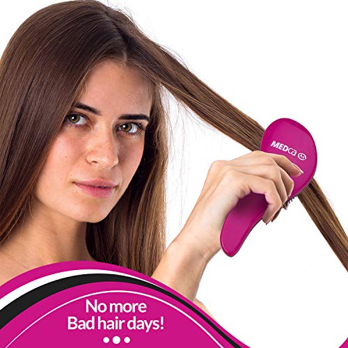 Cepillo para desenredar - Juego de cepillos para desenredar sin dolor, cepillo alisador para el cabello que elimina enredos y nudos. Para un cabello brillante y sin daños (1 cepillo negro y 1 rosado)