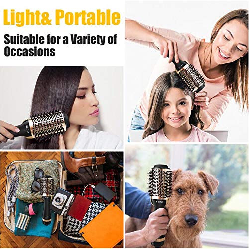 Cepillos de Aire Caliente,5 en 1 Cepillo Secador de Pelo Multifunción Secador de Cerámica con Iones Negativos para Peinado de Salón de Belleza