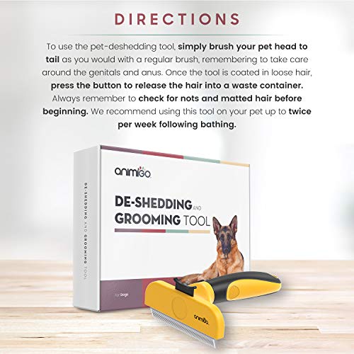 Cepillos para Perros y Gatos - Cepillo Quita Pelo con Púas de Acero Inoxidable, Reduce 90% Pelo Muerto y Suelto, para Todo Tipo de Pelo, Razas y Tamaño, Cepillo Ergonómico Profesional para Mascotas