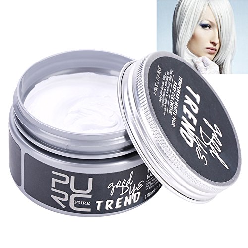 Cera para el Cabello del Peinado temporal Color del cabello Crema Para Colorante Pelo, Hidratante Saludable(blanco)