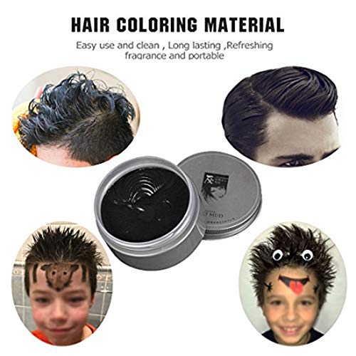 Cera para el cabello unisex cera pelo natural temporal se puede lavar una vez Aplicar a fiesta Cosplay Halloween-negro