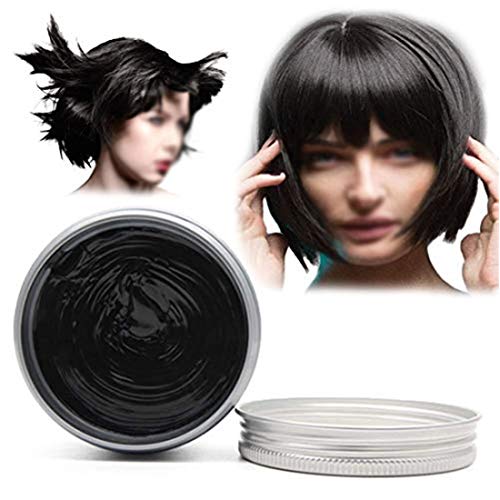 Cera para el cabello unisex cera pelo natural temporal se puede lavar una vez Aplicar a fiesta Cosplay Halloween-negro