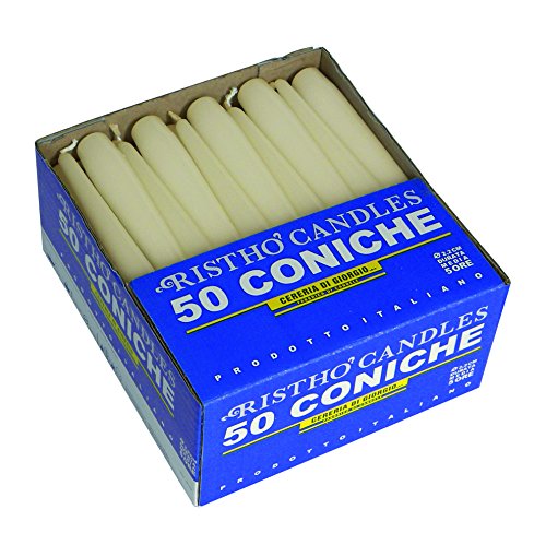 Cereria de Giorgio risthò Velas cónicas para candelabro (Cera, Marfil, 2.2 x 21 cm, 50 Unidad
