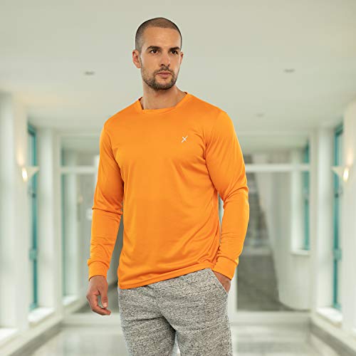 CFLEX Quickdry Piqué - Camiseta deportiva de manga larga para hombre naranja M