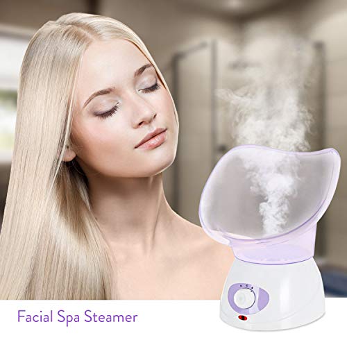 CGBF-Vaporizador Facial Profesional Sauna Facial Steamer de La Cara Caliente Niebla Hidratante Inhalador Humidificador Spa para Una Limpieza Poros de La Espinilla Del Acné Calmante Sinusitis,Púrpura