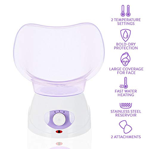 CGBF-Vaporizador Facial Profesional Sauna Facial Steamer de La Cara Caliente Niebla Hidratante Inhalador Humidificador Spa para Una Limpieza Poros de La Espinilla Del Acné Calmante Sinusitis,Púrpura