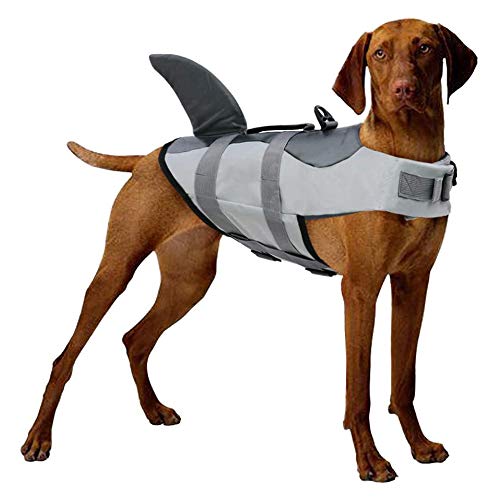Chaleco salvavidas para perros CAISYE, chaleco flotador para cachorro, traje de baño ajustable para nadar, con asas para un fácil rescate, XXL