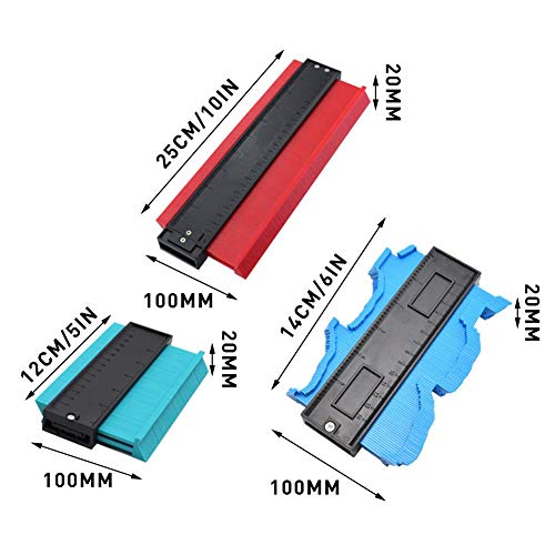 Chalkalon Medidor de Contorno Medidor de Perfil Duplicador de Forma Copie con Precisión Herramienta de Medición de Carpintería de Perfil de Forma Irregular