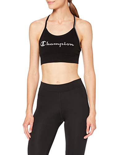 Champion The Seamless Fashion Bra Sujetador Deportivo, Negro (Noir 3am), Small para Mujer