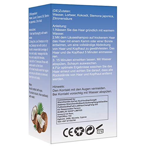 Champú Antipiojos Tratamiento,Champú Post-Tratamiento Piojos,Tratamiento para Piojos y Liendres,Champú Terapéutico Anti Piojos Niños con