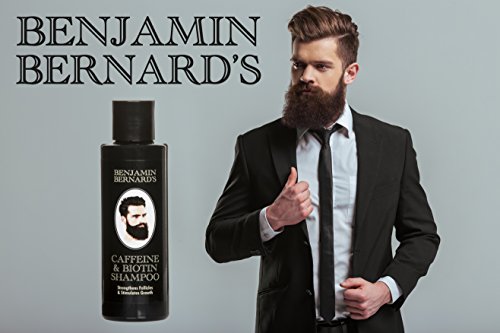 Champú con cafeína y biotina para hombres -Benjamin Bernard - Para fortalecer los folículos capilares y estimular el crecimiento de pelo - Sin parabeno ni sulfatos - 150 ml