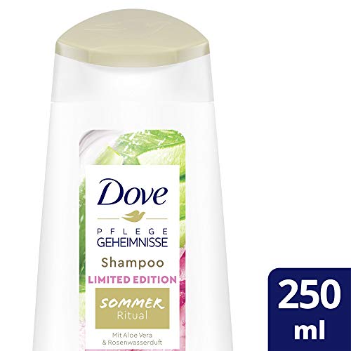 Champú Dove para el cuidado del verano, edición limitada con aroma de aloe vera y agua de rosas, 6 unidades (250 ml).