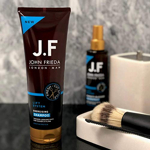 Champú energizante John Frieda Man JF Man Lift System para cabello fino y plano, 250 ml
