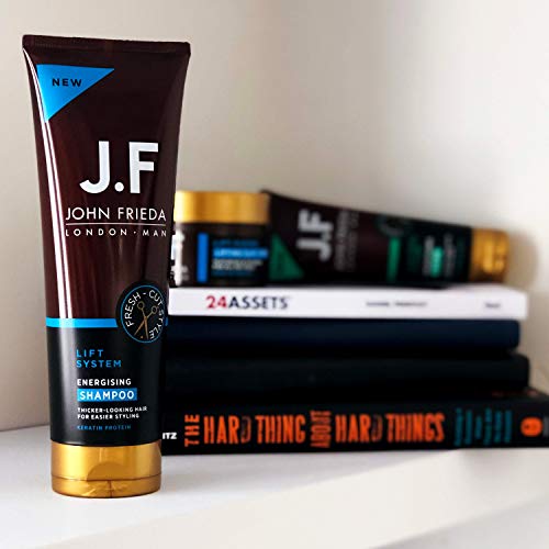 Champú energizante John Frieda Man JF Man Lift System para cabello fino y plano, 250 ml