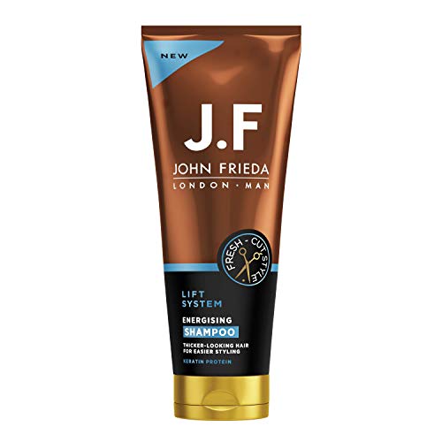 Champú energizante John Frieda Man JF Man Lift System para cabello fino y plano, 250 ml