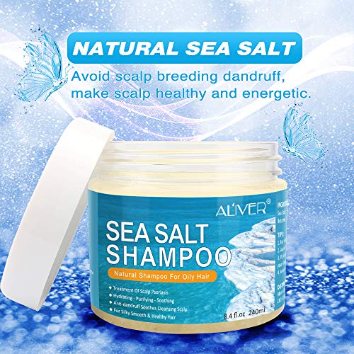 Champú para la psoriasis, champú anticaspa, champú para el tratamiento del cabello con sal marina, champú para el tratamiento del cuero cabelludo con picazón para la psoriasis del cuero cabelludo