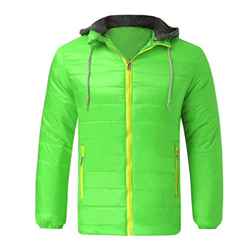 Chaqueta Acolchada De Plumas Cazadora de Entretiempo para Hombre con Cuello Alto