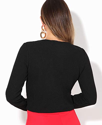 Chaqueta Corta Mujer Boda Fiesta Formal Vestir Elegante Traje Manga Larga Joven Blazer Bolero Torera, (Negro (2900), 42/44 EU (14/16 UK)), 2900-BLK-14/16