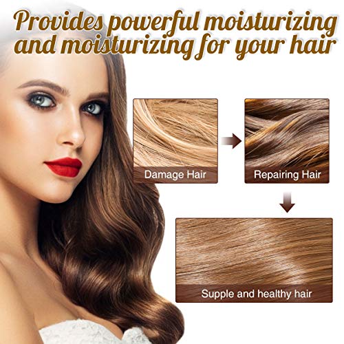Charminer Mascarilla mágica de queratina para Tratamiento del Cabello, 120ml Máscara para Pelo Reparar profundamente el Cabello dañado, Tratamiento del Cuero cabelludo Aceite de Coco Aceite de argán