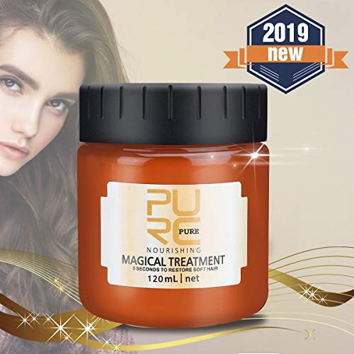 Charminer Mascarilla mágica de queratina para Tratamiento del Cabello, 120ml Máscara para Pelo Reparar profundamente el Cabello dañado, Tratamiento del Cuero cabelludo Aceite de Coco Aceite de argán