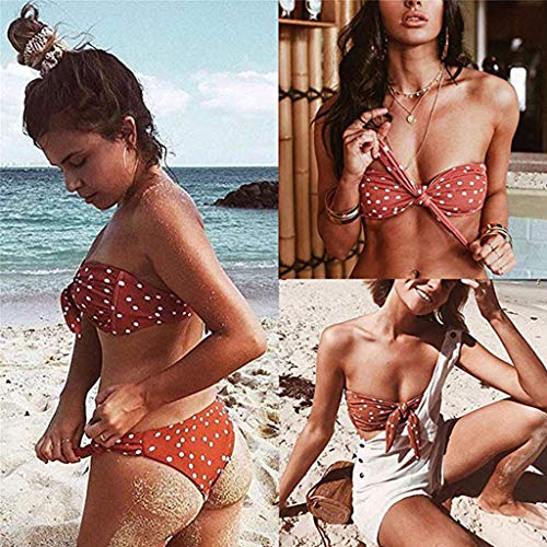 CheChury Bikini Mujer 2020 Dos Piezas Ropa con con Estampado de Lunares Traje de baño Conjunto de Bikini Push-Up Verano Acolchado Bra
