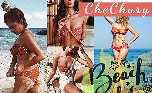 CheChury Bikini Mujer 2020 Dos Piezas Ropa con con Estampado de Lunares Traje de baño Conjunto de Bikini Push-Up Verano Acolchado Bra