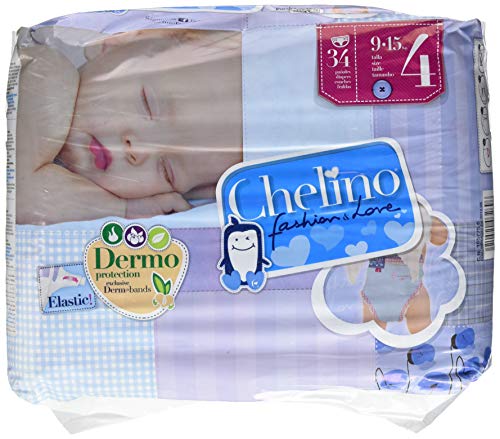 Chelino Fashion & Love - Pañales para bebés con un peso comprendido entre 9 y 15 kilos, Talla 4, 6 packs de 34 (204 pañales)