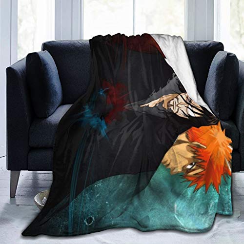 CHENQIAN Blea-Ch, Kuro-Saki Ichigo, Grim Rea-per Blanket Ultra-Soft Micro Fleece Manta cálida para Sala de Estar/Dormitorio 50"X40