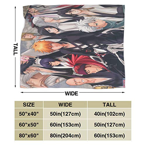 CHENQIAN Blea-Ch, Kuro-Saki Ichigo, Grim Rea-per Blanket Ultra-Soft Micro Fleece Manta cálida para Sala de Estar/Dormitorio 80"X60