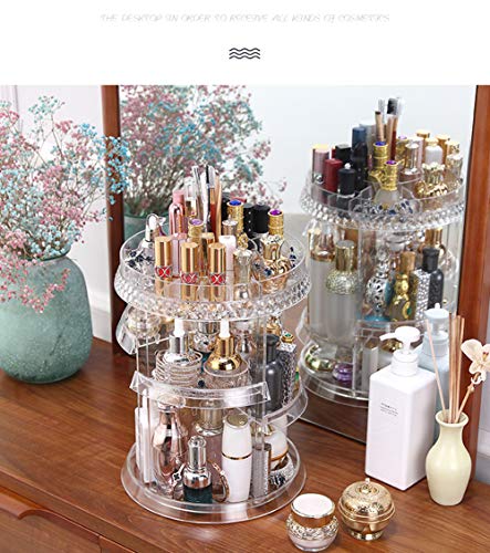 CHENYU Organizador de cosméticos de Maquillaje, Gran Capacidad, Ajustable 360 Grados, Giratorio, multifunción, Organizador de cosméticos, Caja de Almacenamiento