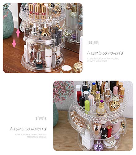 CHENYU Organizador de cosméticos de Maquillaje, Gran Capacidad, Ajustable 360 Grados, Giratorio, multifunción, Organizador de cosméticos, Caja de Almacenamiento