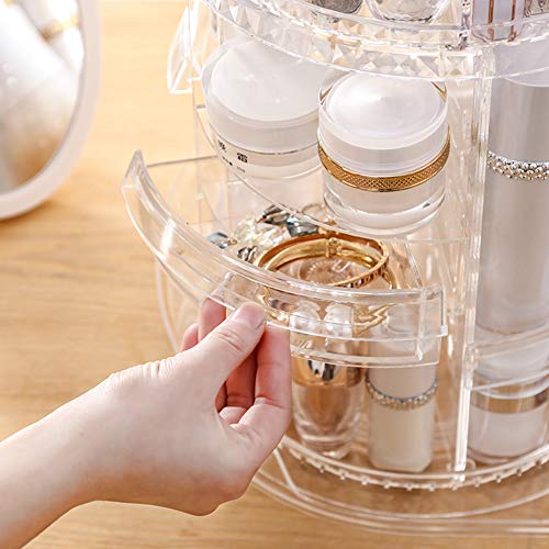 CHENYU Organizador de cosméticos de Maquillaje, Gran Capacidad, Ajustable 360 Grados, Giratorio, multifunción, Organizador de cosméticos, Caja de Almacenamiento