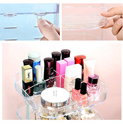 CHENYU Organizador de Maquillaje cosmético, Ajustable 360 Grados Giratorio de Gran Capacidad, multifunción, Organizador de cosméticos, Caja de Almacenamiento