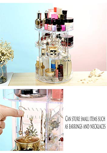 CHENYU Organizador de Maquillaje cosmético, Ajustable 360 Grados Giratorio de Gran Capacidad, multifunción, Organizador de cosméticos, Caja de Almacenamiento